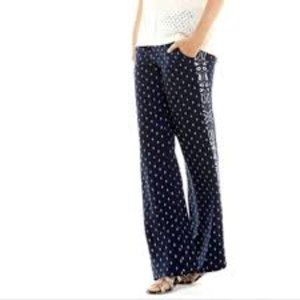 CAbi Track Star Bandana Print Flowy Loose Wide Leg Palazzo Size 8